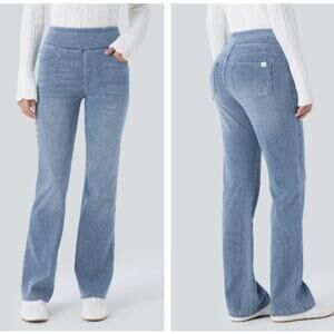 HALARA Flex High Waist Bootcut Jeans Gray Blue Denim Sz XL Petite NWT {3F16}